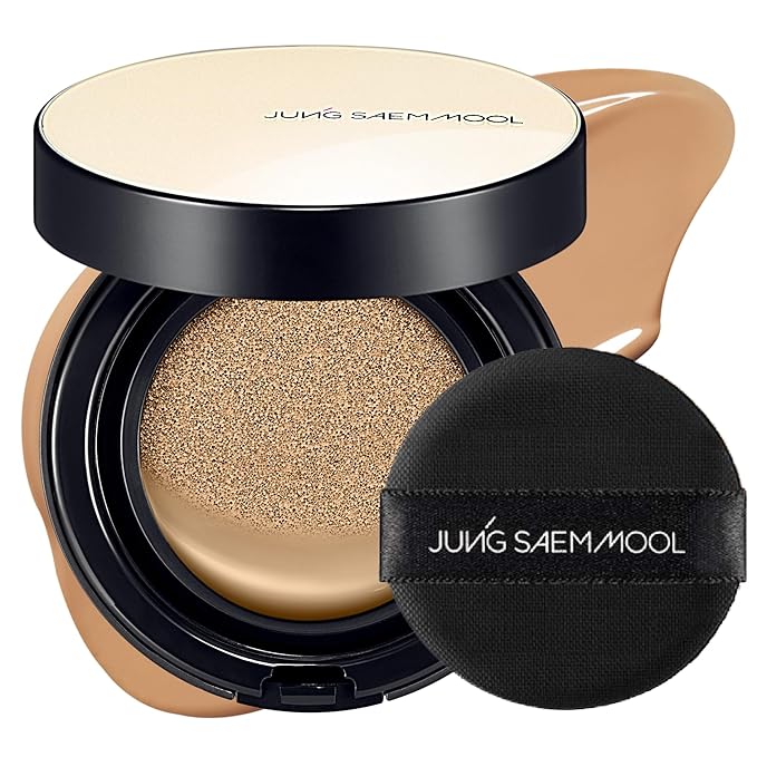 JUNG SAEM MOOL Essential Skin Nuder Cushion | Natural Finish, Buildable Coverage Cushion Foundation by Korean Makeup Artist (Refill Not Included, 0.49 Fl Oz), 26W Oat