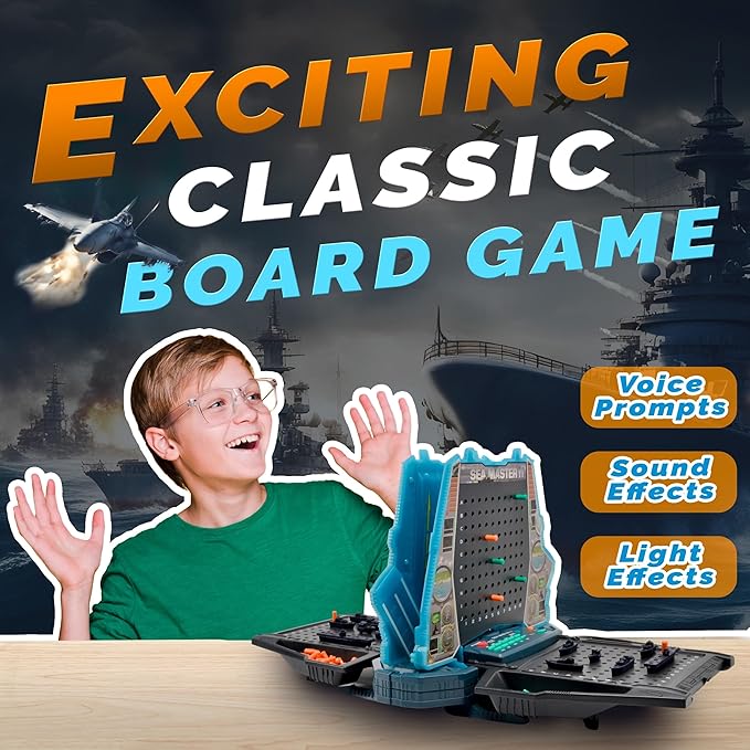 Electronic Sea Battle Game, Interactive Toy for Kids 6+