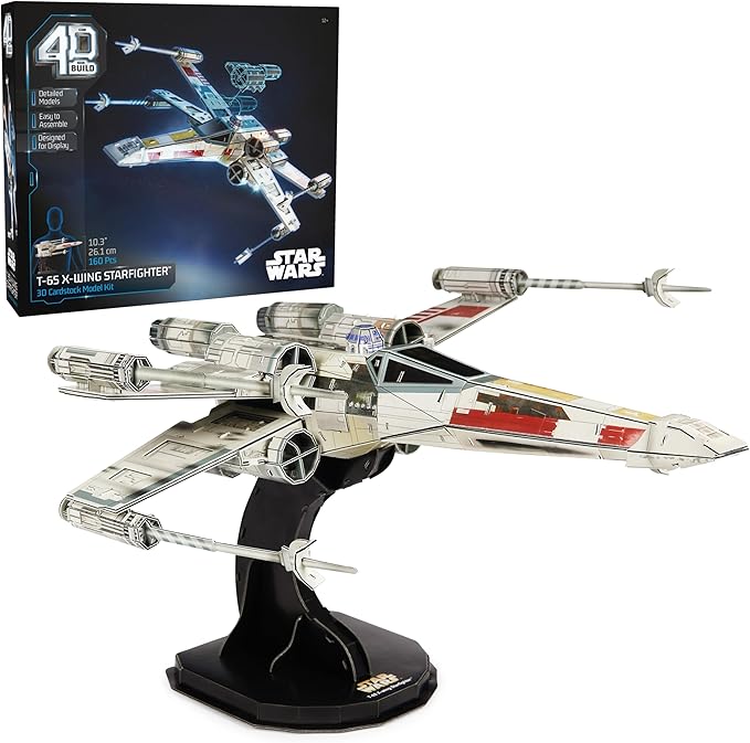 4D Build, Star Wars T-65 X-Wing Starfighter 3D Model Kit, Star Wars Collectible, Adult Puzzle, for Ages 12 & Up