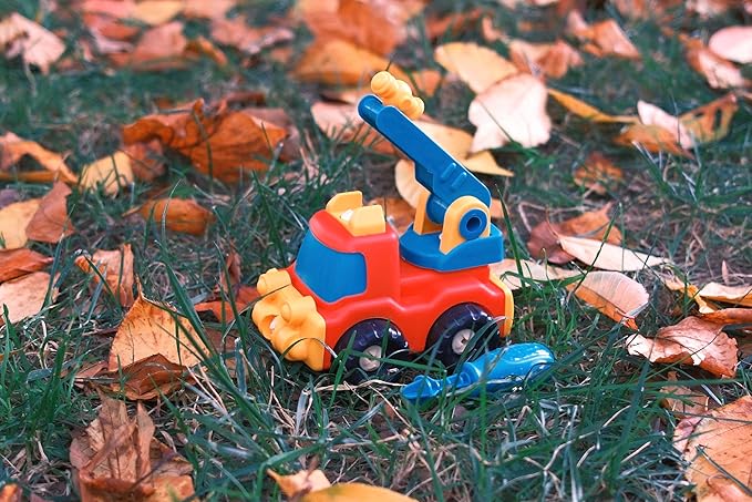 Classic Construction and Assemble Toy, Pretend Play, Toddler Firetruck Playset, Dexterity Building Toy, 3 Years +, Take-Apart Firetruck