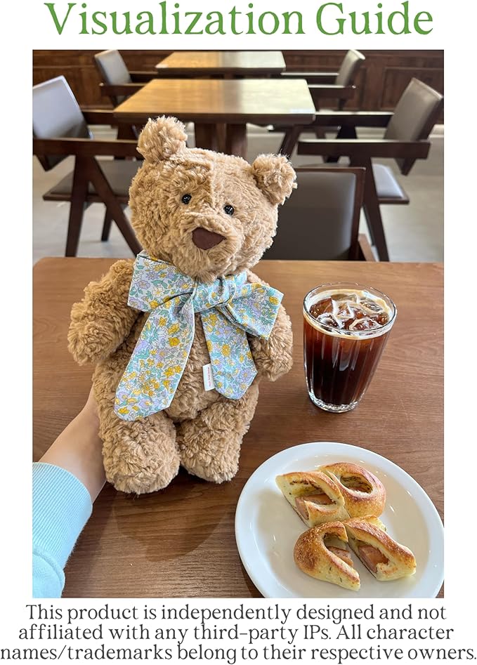 9-12''/30cm Stuffed Animals Clothes White Knit Sweater & Scarf Set for Bashful Bunny and Teddybear（NO Doll） (Yellow)