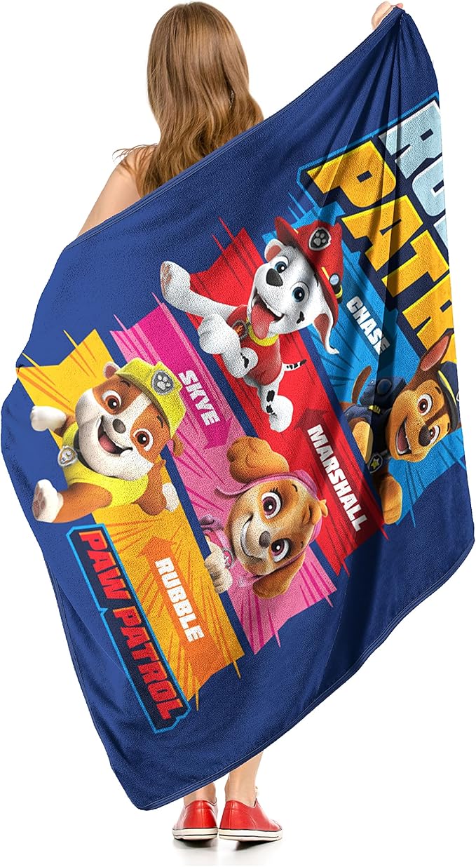 NORTHWEST Paw Patrol Micro Raschel Throw Blanket, 46" x 60", Patrol Roll