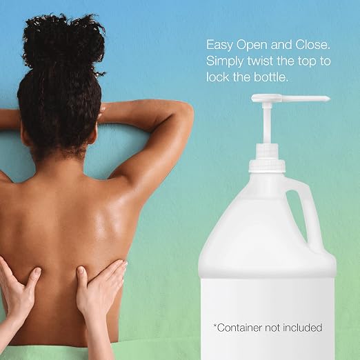 Bon Vital' Pump for 1 Gallon Bottles, Works with Lightweight Massage Lotions, Gels, and Oils, Easily Dispense Massage Product with One Hand for Convenient Use for Massage Therapists