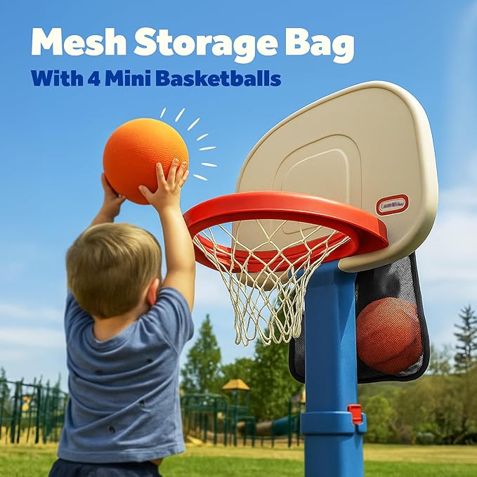 GALVANOX Mini Rubber Basketballs with Pump (7" Inch) Includes Mesh Storage Bag Designed for Little Tikes Basketball Hoop