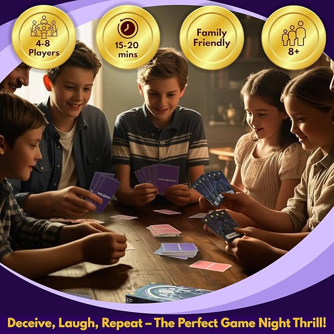A Strategic Social Deduction Card Game | Hidden Roles, Deception & Bluffing | Kids and Adults Card Game | Exciting Party & Family Game for 4-8 Players, Ages 8+