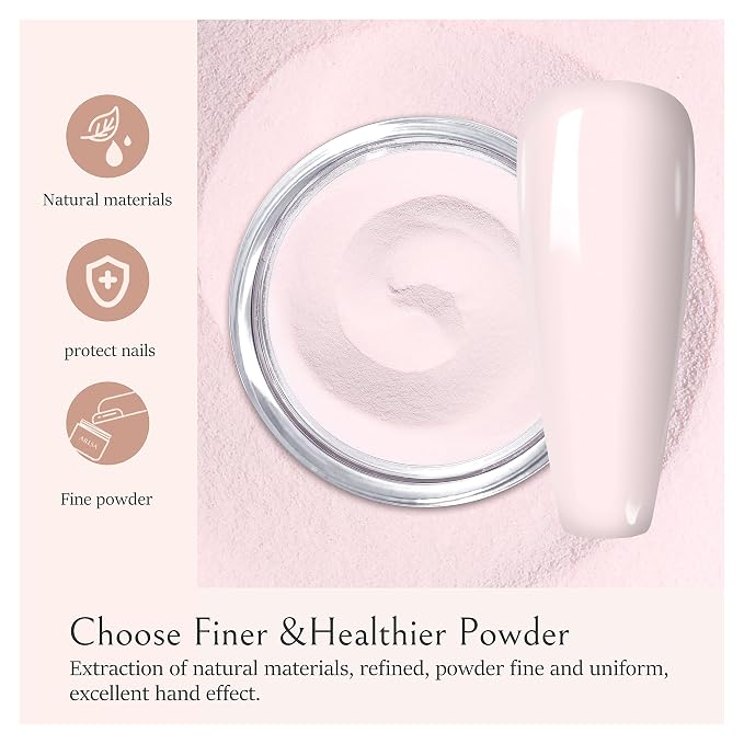 AILLSA Dip Powder Light Pink, Pink Dip Powder Nail 1 Oz | Nail Dipping Powder French Nail Art for Starter Manicure Salon DIY at Home, Dip Powder Colors Long Lasting, Odor-Free