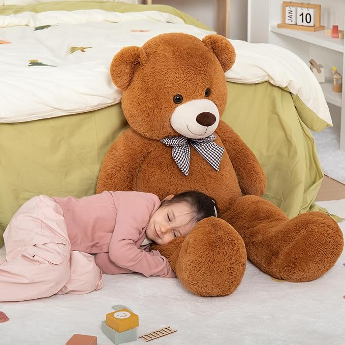 MaoGoLan Giant Brown Teddy Bear 4 Feet,Adorable and Cuddly Big Bear Stuffed Animal 47", Classic Teddy Bear Plush Gift Decoration for Baby Shower,Party,Birthday,Valentines Day