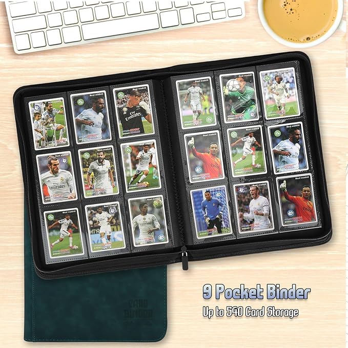 Trading Card Binder, Premium 9 Pocket Double Sided 540 Pocket PU Card Collection Binder, Collectible Trading Card Albums for MTG, TCG, Sport Card, Game Cards (Viridian)