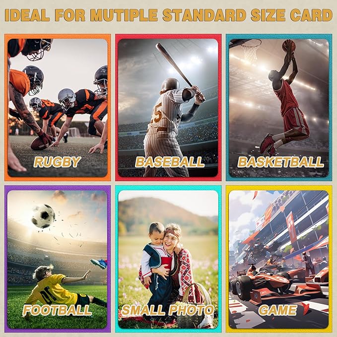 1000 Count Card Sleeves Toploaders for Trading Cards, 10 Colors Soft Baseball Card Sleeve for Standard Cards, Fit for MTG, Football Card, Sports Cards,Game Cards