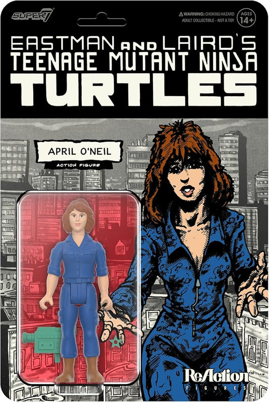 Super7 Teenage Mutant Ninja Turtles April O'Neil (Comic Color) - 3.75" TMNT Action Figure with Accessories Classic Cartoon Collectibles