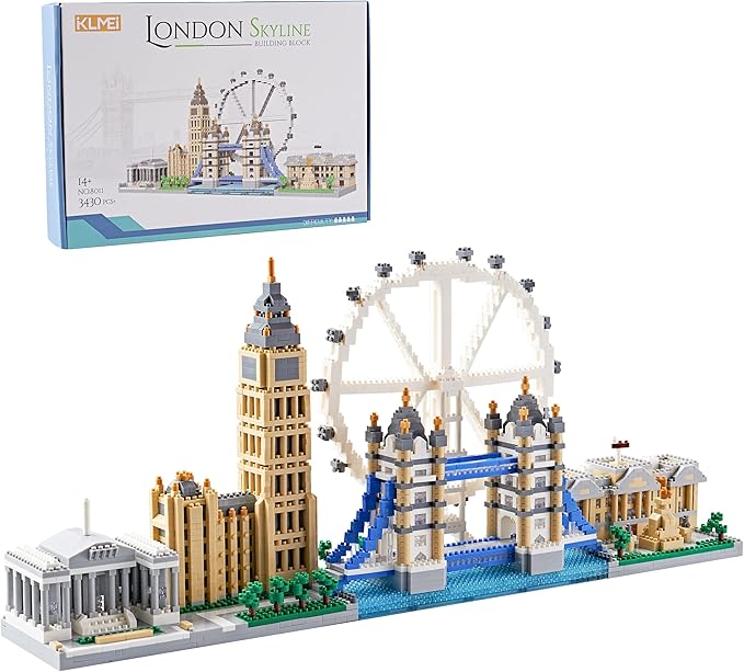 Micro Building Blocks Set Architecture London Skyline Collection Building Set Model Kit London Bridge Gift for Adults and Kids Ages of 14+ 3430 Pieces
