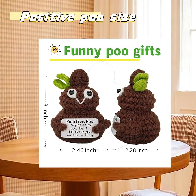 Positive Funny Gag Gift Potato Head with Card Mini Crochet Knitting for Handmade Emotional Support Gifts Novelty Party Decoration & Party Essential Birthday Surprises