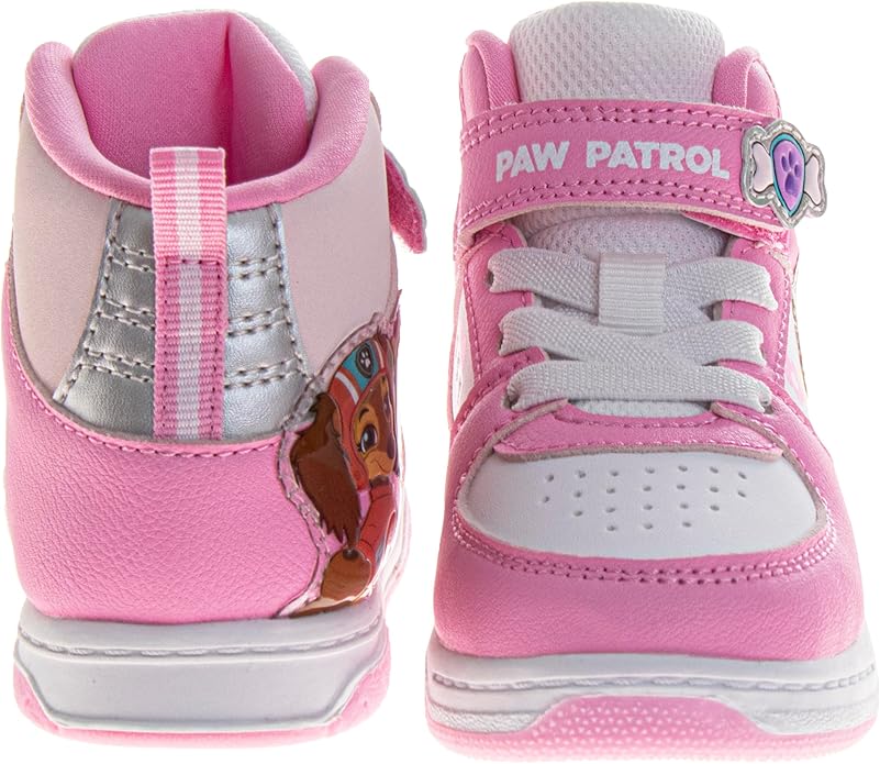 Josmo Girls High Top Sneakers Minnie Mouse Frozen Elsa Anna Paw Patrol Skye Lilo & Stitch Moana Character Shoes for Girls Size Toddler to Little Kid