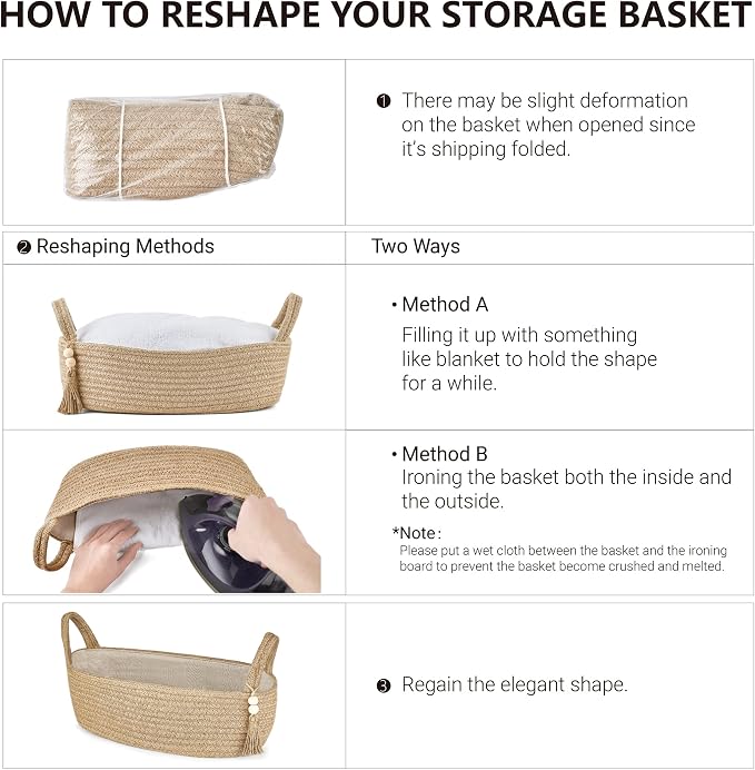 Mkono Toilet Paper Basket, Boho Bathroom Decor, Small Storage Organizer | Brown, 13"L x 6"W, Back of Toilet Basket, Decorative Woven Tray with Handles, Space-Saving, Living Room Bedroom, 1 Pack