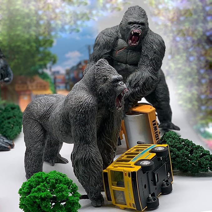 Gorilla Toys Action Figure Rampage Gorilla Fight Mode Ape Solid Wild Animal Figurines for Role Playing Story Telling Toy