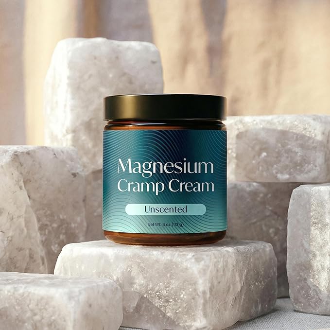 Magnesium Cream USA-Made Unscented Topical Magnesium Lotion for Feet Soreness, Muscle Balm Mag Oil Body Butter, Foot Cream for Feet, Rub for Muscle Soreness, 4oz