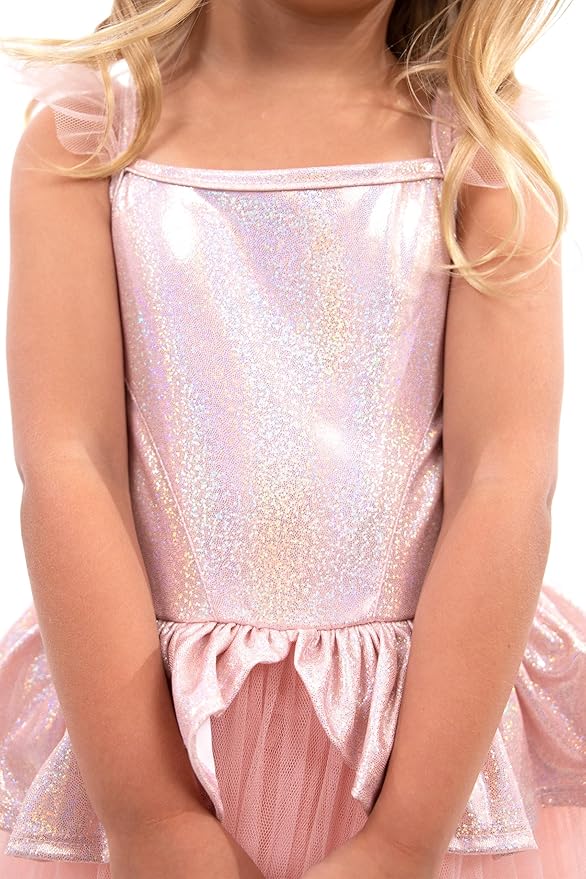 Little Adventures Rose Gold Tutu Princess Dress Up Costume - Machine Washable Child Pretend Play Dress with No Glitter
