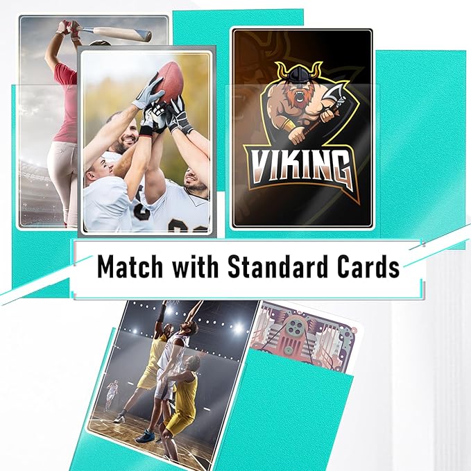 500 Pcs Card Sleeves for Trading Card, Matte Card Sleeves Deck Card Protectors Compatible with Baseball Cards, Sports Cards, Game Cards (Mint)
