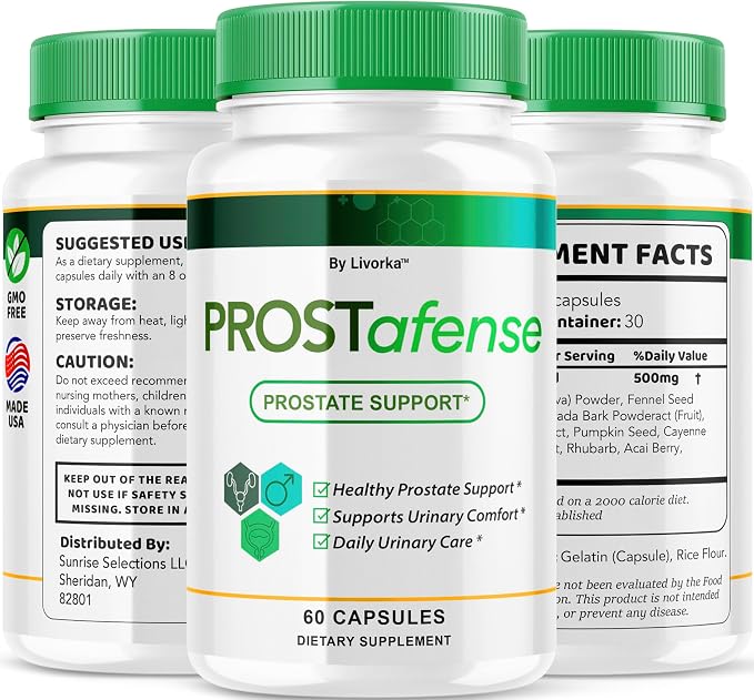 Prostafense Health Supplements for Men Capsules - Official Prostafense Pills All Natural Support, Prostafence Maximum Strength Premium Formula for Daily Wellness, 60 Capsules for 1 Month