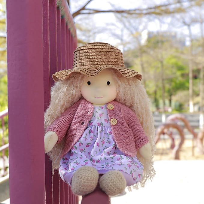 Waldorf Handmade Rag Doll - Personalized Collectors Plush for Kids Birthday Present With Beautiful Box-Darcy 12"