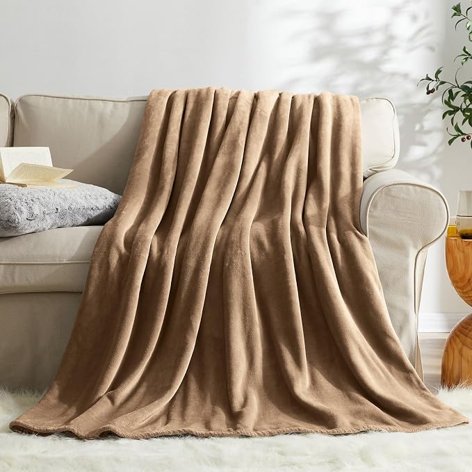 KMUSET Fleece Blanket Grey Queen Size Lightweight Cozy Plush Microfiber Solid Blanket Factory Shop