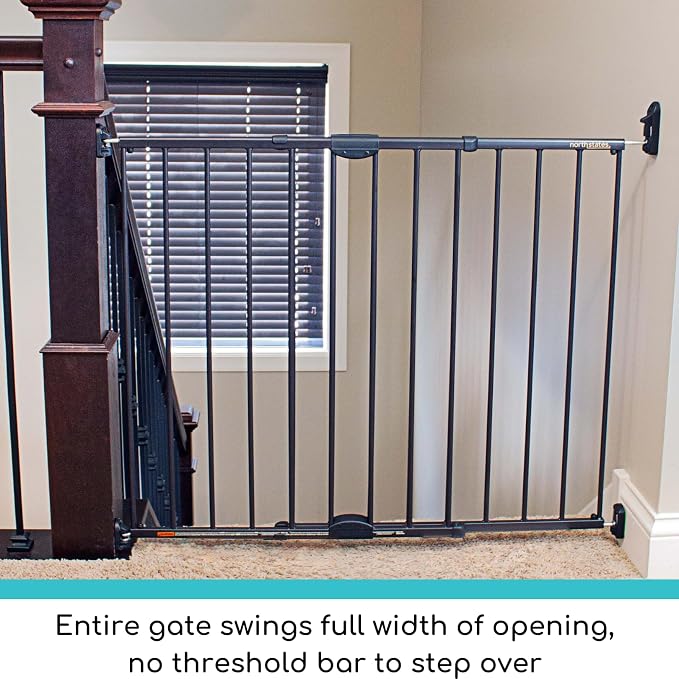 Toddleroo by North States - Easy Swing & Lock Baby Gate Series 2: Hardware Mounted Metal Safety for Stairs & Doorways - Adjustable 28.68 to 47.85 Inches Wide - 31 Inches Tall - Matte Bronze