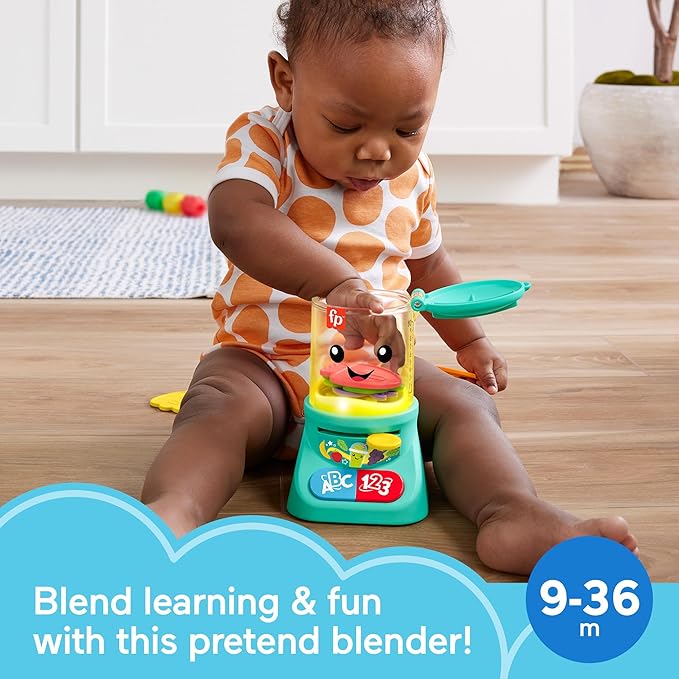 Fisher-Price Baby & Toddler Toy Laugh & Learn Counting & Colors Smoothie Maker Pretend Blender with Music & Lights for Infants Ages 9+ Months