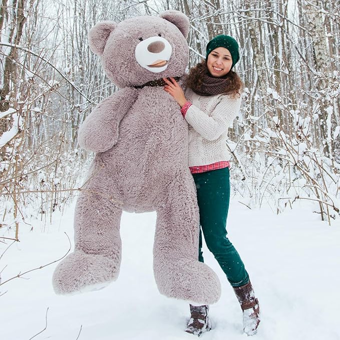 HollyHOME 5ft Giant Teddy Bear Stuffed Animal Huge Teddy Bear Plush with Big Footprints Valentines Gift 5 Feet Grey