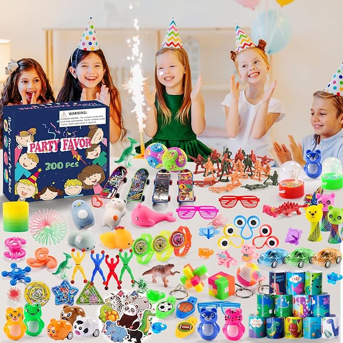 300 PCS Party Favor for Kids Goodie Bags Stuffers, Prize Box Toys for Kids Classroom Bulk, Small Fidget Toys Pinata Fillers, Treasure Chest for Students Rewards, Carnival Prizes, Birthday Gifts