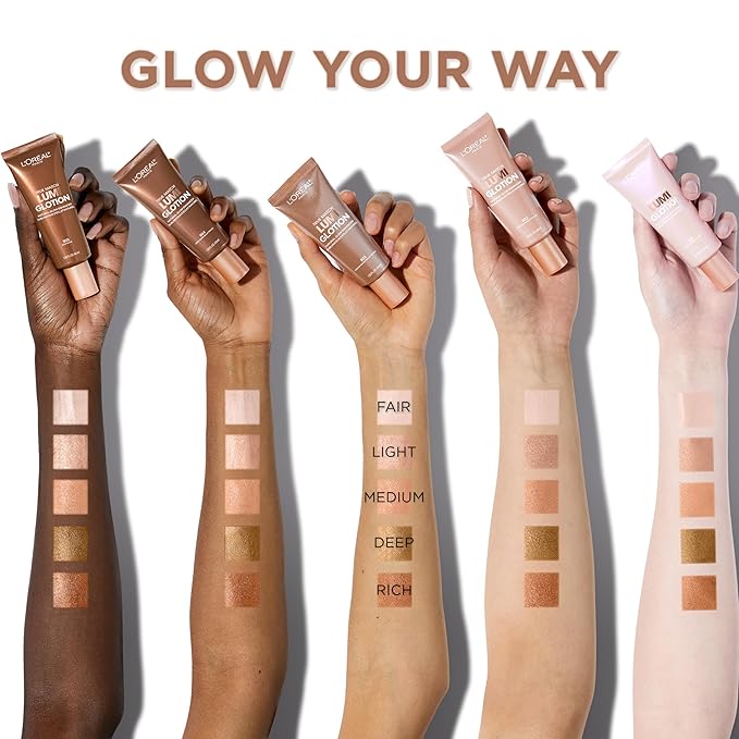 L’Oréal Paris Lumi Glotion Deep and Light Bundle, Highlighter and Bronzer For Radiant Glow, Pack of 2