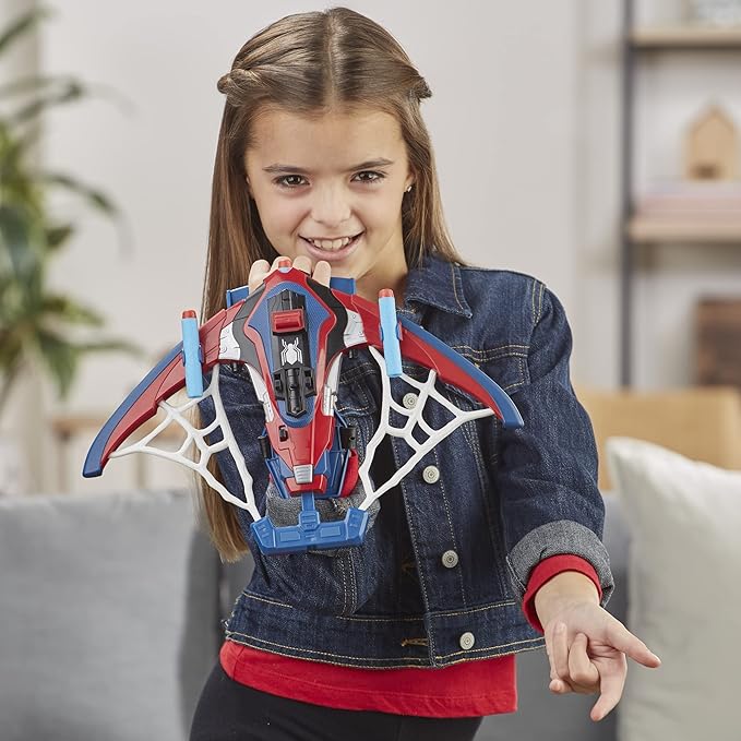 Marvel Spider-Man Web Shots Spiderbolt NERF Powered Blaster Toy, Fires Darts, 3 Darts, Kids 5+ Years (Amazon Exclusive)