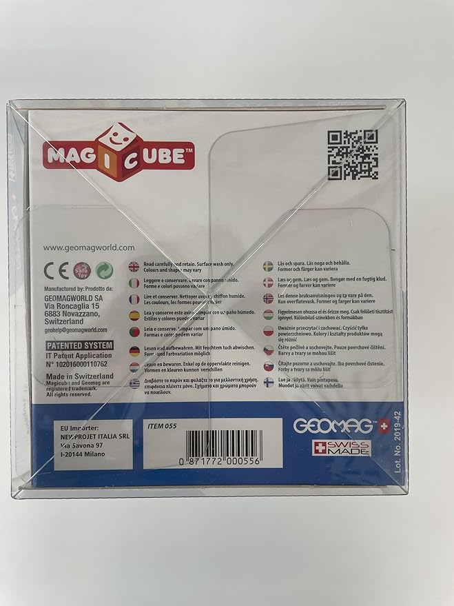 Geomag Magicube - 16 Cubes -Magnetic Construction for Children - Green Collection - 100% Recycled Plastic Educational Toys