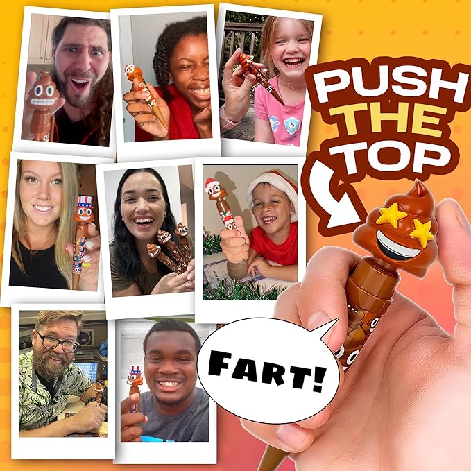 Farting Poop Pen with Multiple Funny Sounds - Perfect Halloween Games & Novelty Gift for Teens, Kids & Boys - Pen & Prank Toy for Halloween Parties, Games & Family Fun All Day (Star Eyes)