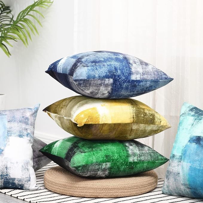 Throw Pillow Covers for Couch, 16x16 Inch, 2 Pack, Green | Decorative Throw Pillow Covers Cushion Covers for Couch Bedroom Sofa Living Room