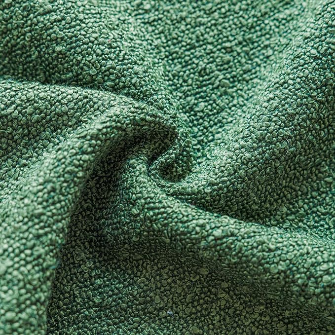 Foindtower Pack of 2 Textured Boucle Throw Pillow Covers Accent Solid Pillow Cases Cozy Soft Decorative Couch Cushion Case for Chair Sofa Bedroom Living Room Home Decor 18 x 18 Inch Hunter Green