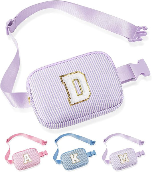 YOOLIFE Gifts for Girls Teen Girls Birthday Gifts - Personalized Gifts for Women | Fanny Pack Gifts for Daughter Sister Friends | Initial Crossbody Bag Belt Bag | Birthday Gifts Teens Girls Purple D