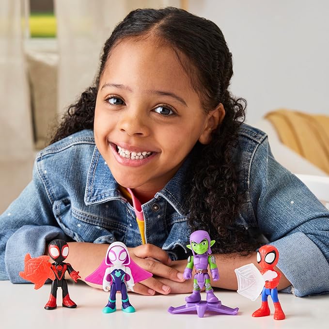 SPIDEY AND HIS AMAZING FRIENDS Marvel Web-Slinging Adventure Set, 3-Inch-Scale (7.6 cm) Action Figure Set, Spider-Man Toys for Kids Ages 3+ (Amazon Exclusive)