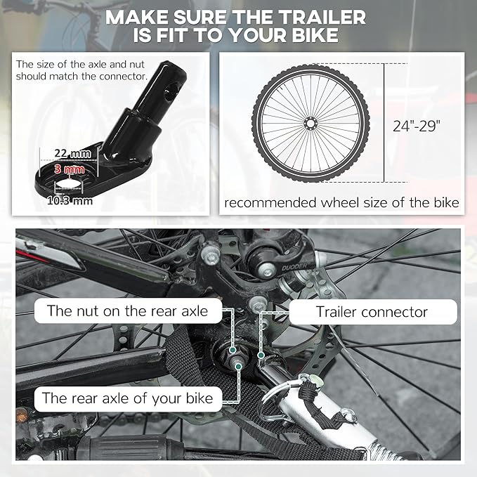Aosom Elite 360 Swivel Bike Trailer for Kids Double Child Two-Wheel Bicycle Cargo Trailer with 2 Security Harnesses