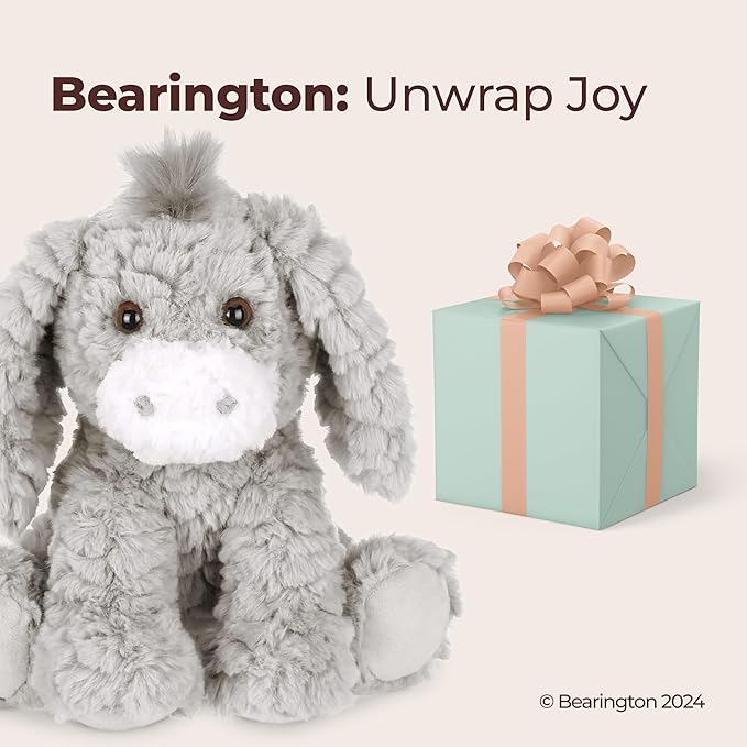 Bearington Donny Plush Donkey Stuffed Animal, 10.5 Inch