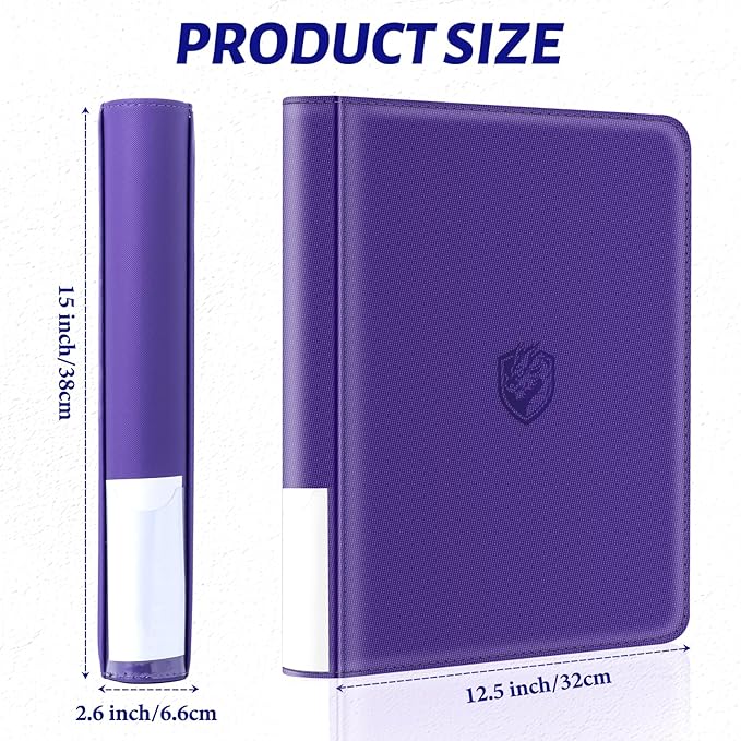 Toploader Binder Holds 324 Toploaders - 20 Toploaders|Waterproof PU Leather + Anti-Yellowing PP Inserts | Ridge Tab Sorting Portable top loader binder for cards(For Sports/Game Cards)