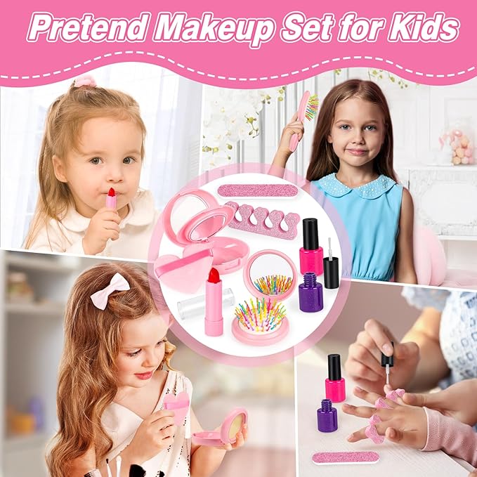 Toddler Play Purse Toy for Little Girls, 40PCS Kids Purse with Pretend Princess Toys Includes Handbag, Camera with Projector, Phone, Wallet, Kids Birthday Gift Toddler Girl Toys for 3 4 5 6+