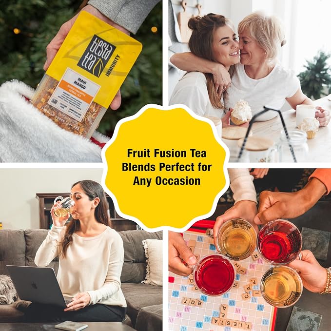 Tiesta Tea - Maui Mango, Loose Leaf, Mango Pineapple Herbal Tea, Premium Non-Caffeinated Fruit Blend, Make Hot or Iced & Brews Up to 25 Cups, 13.2 Ounce Resealable Pouch, Pack of 6