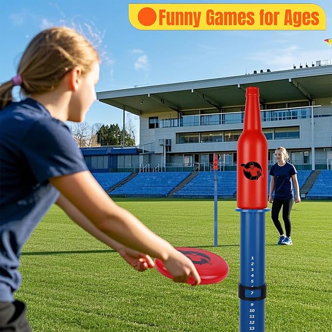 Juegoal Outdoor Flying Disc Game Set, Yard Games Set, Outside Fun Disc Toss Game for Beach Lawn Backyard Park Camping