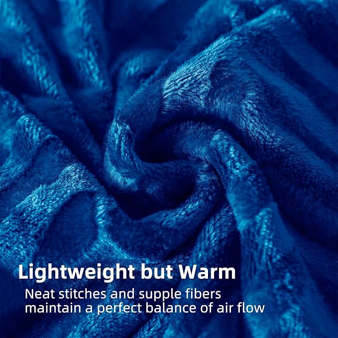Whale Flotilla Flannel Fleece Throw Blanket for Couch Sofa Bed, Soft Velvet Lightweight Throws Plush Fluffy Chevron Design Decorative Blankets for All Season, 50x60 Inch, Royal Blue | Lightweight Breathable Soft Sofa Throws, Plush Fluffy Chevron Design...