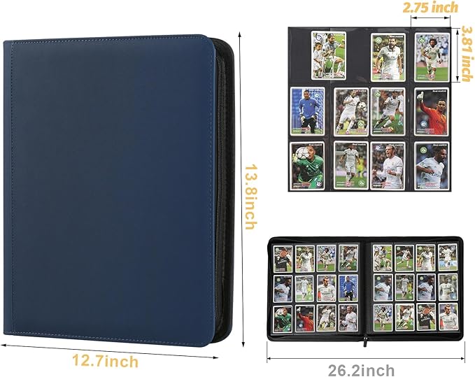 GERMUN Trading Card Binder 12 Pocket, 720 Pockets Card Binders, Card Collection Binder, Card Album Folder for MTG, TCG, Sports Cards, Game Cards (Dark Blue)