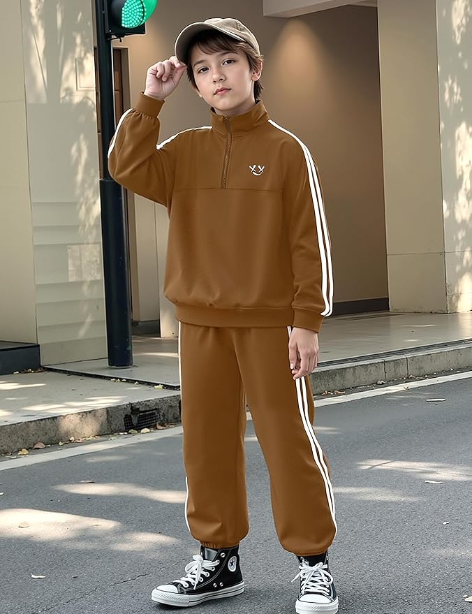 MIGU Boys Clothes for Boys Outfits Set Half-Zip Pullover Sweatshirt and Sweatpant 2pcs Boys Tracksuit