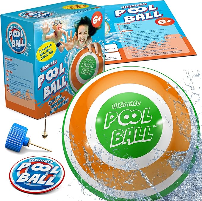 The Ultimate Pool Ball - Fill It with Water to Play Underwater Games - Best Outdoor Toys for Kids Ages 8-12 - Fun Easter Basket Stuffers for Boys & Ideas for 6, 7, 9, 10 & 11 Year Old Girls & Teens