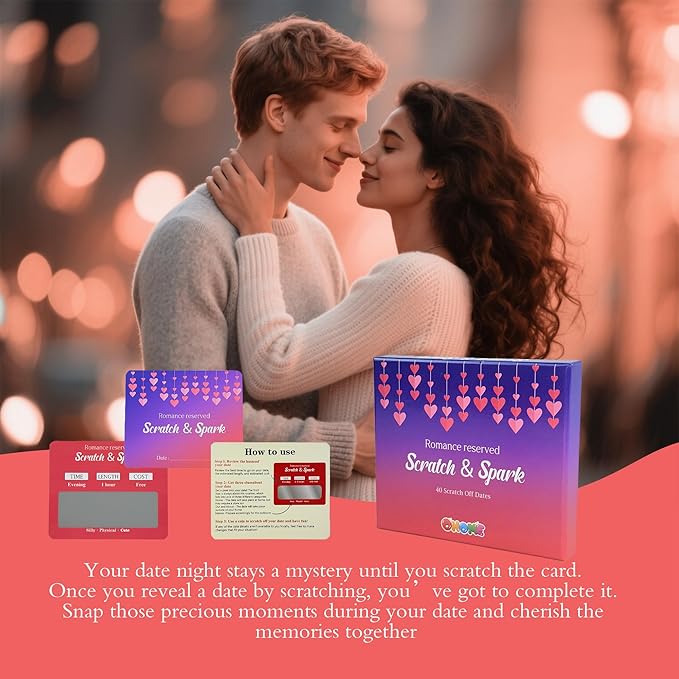 OHOME 40 Scratch Off Date Card for Women Men,Couples Gifts for Boyfriend Girlfriend | Gifts for Wedding Engagement,Bridal Shower,Birthday - Stocking Stuffers for Adults