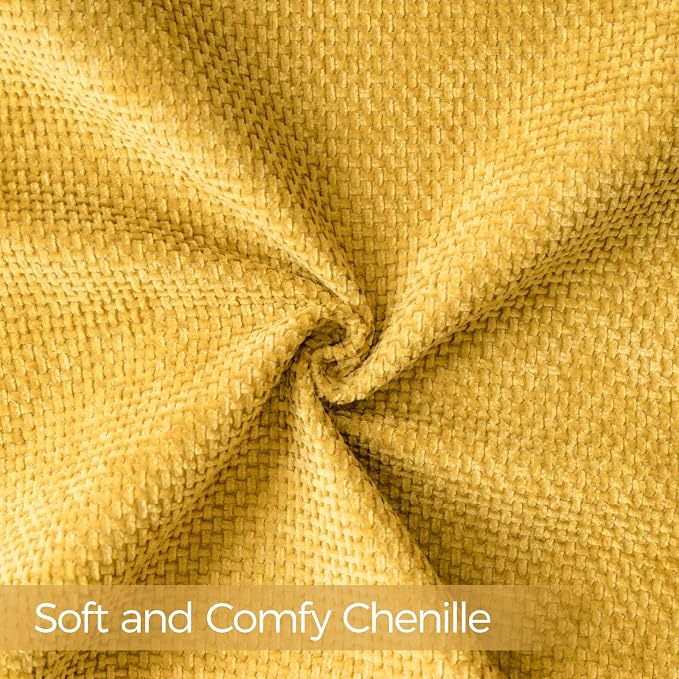 a moment Yellow Chenille Throw Pillow Covers 24x24 Inch Pack of 2 Modern Decorative Throw Pillow Cases Farmhouse Cross Covers Home Decor for Sofa Bedroom Living Room