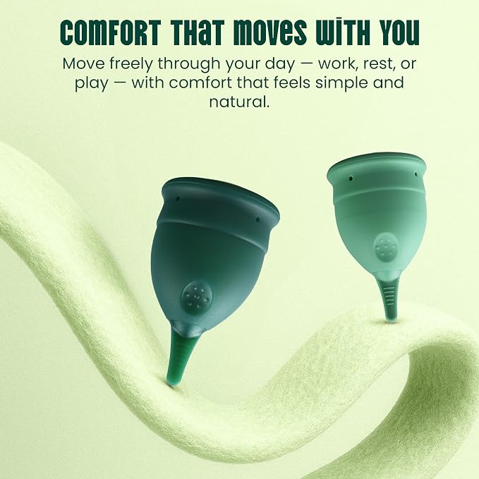 SHORDY Reusable Menstrual Cups - Small & Large Comfort Period Cups | Light & heavy flow, Soft medical grade silicone, Wear up to 12 hrs, Pads disc & tampons alternative Copa menstrual